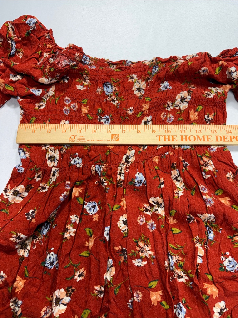 Oak & Trellis Burnt Orange Floral Maxi Dress Size XL - Picture 6 of 8